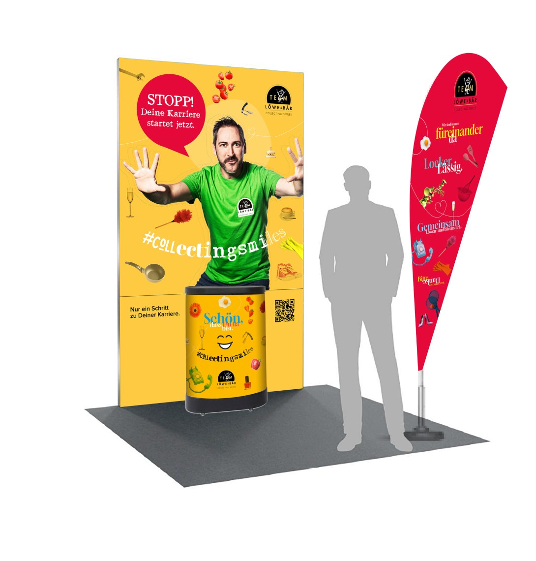 Messestand Ansicht, Hotel Löwe & Bär, Employer-Kampagne